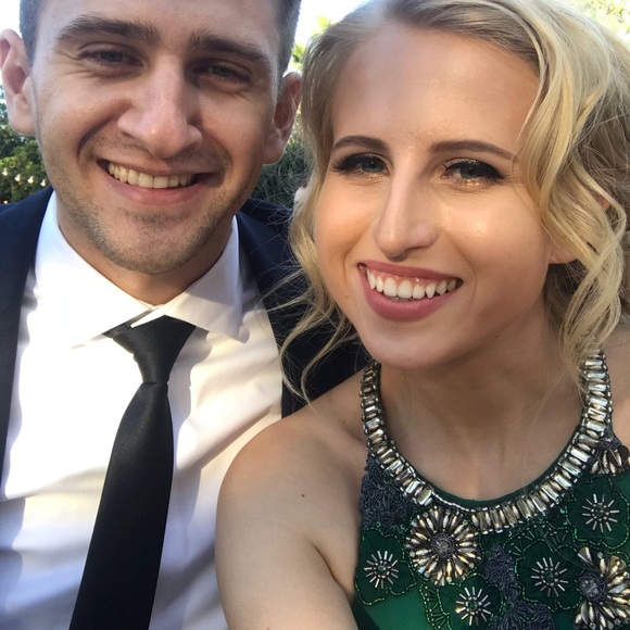 Badgley Mischka Long, Green, Size 2, Dress - Picture 5 of 5